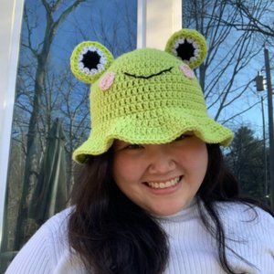 Cottagecore Crochet Frog Hat